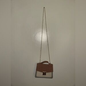 SHEIN Tan and Cream Crossbody Bag